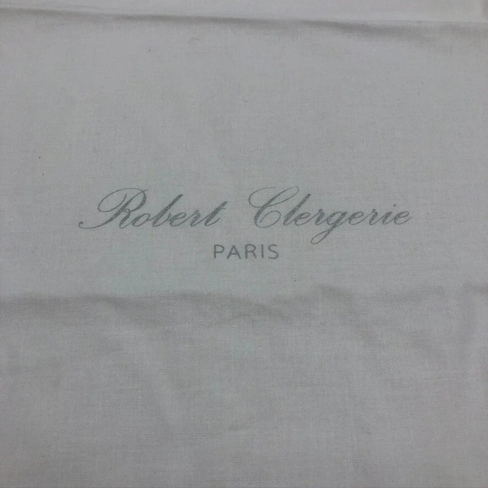 Robert Clergerie Paris 2 White Cotton Dust‎ Cover Bag 21.5x12